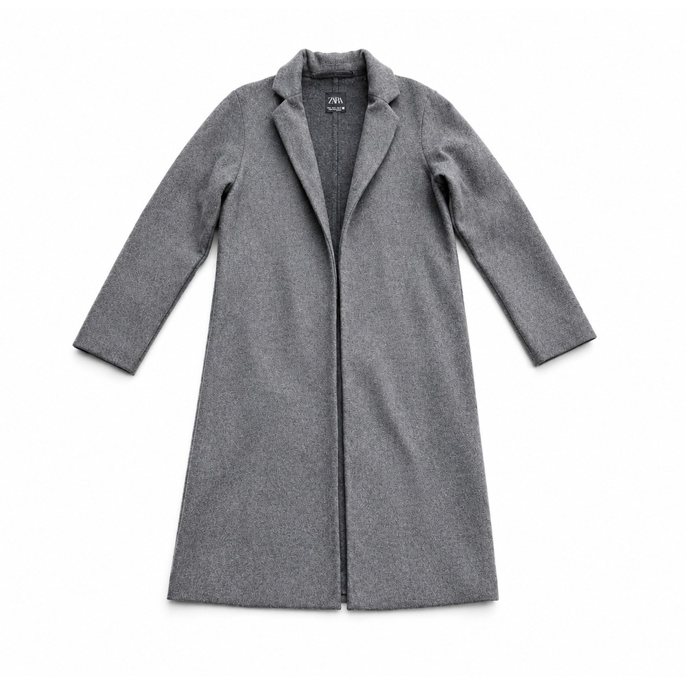 Zara Coat Women's Small Gray Long Overcoat Classic